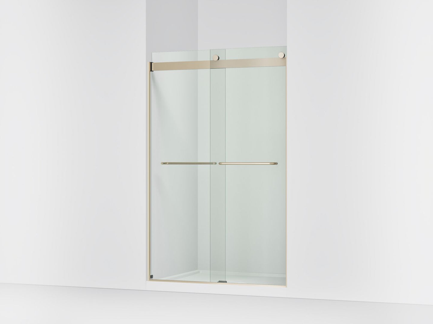 KOHLER K-706014-L Levity Sliding shower door, 74" H x 44-5/8 - 47-5/8" W, with 1/4" thick Crystal Clear glass