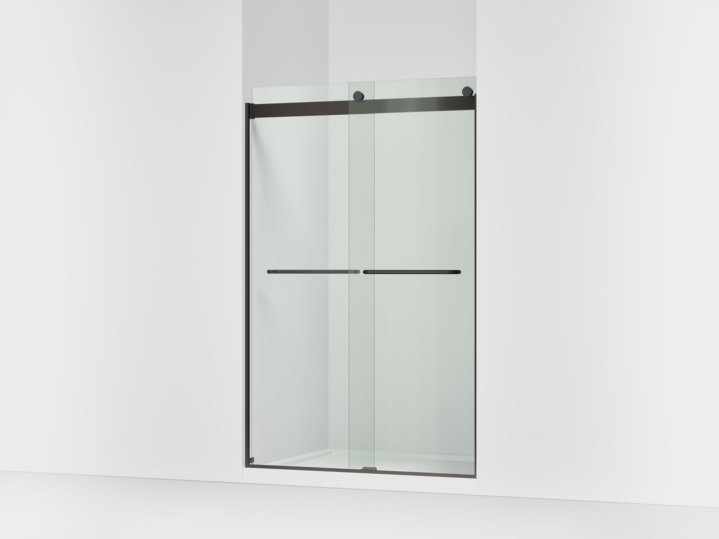 KOHLER K-706014-L Levity Sliding shower door, 74" H x 44-5/8 - 47-5/8" W, with 1/4" thick Crystal Clear glass