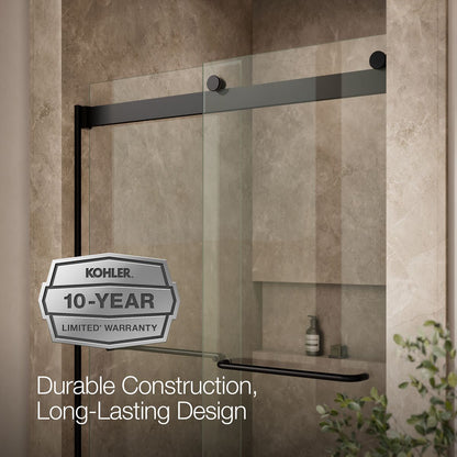 KOHLER K-706014-L Levity Sliding shower door, 74" H x 44-5/8 - 47-5/8" W, with 1/4" thick Crystal Clear glass