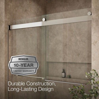 KOHLER K-706015-L Levity 74" H sliding shower door with 1/4"-thick glass