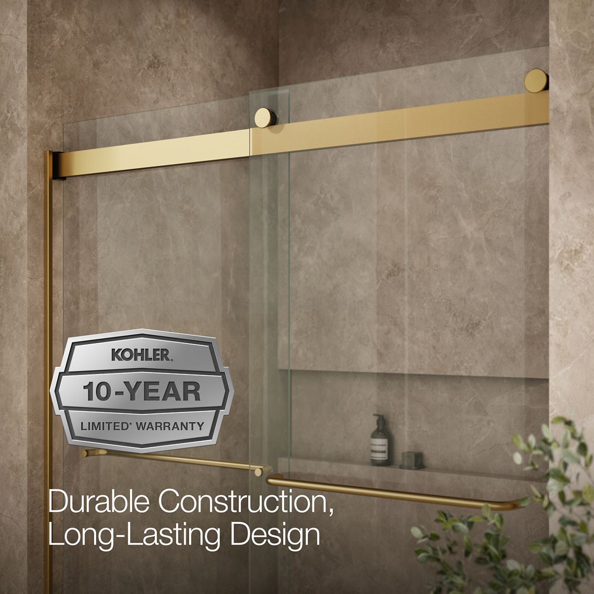 KOHLER K-706015-L Levity 74" H sliding shower door with 1/4"-thick glass