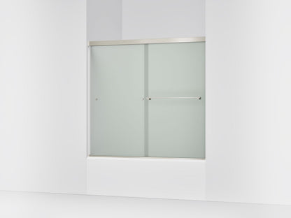 KOHLER K-707000-D3 Revel Sliding bath door, 55-1/2" H x 56-5/8 - 59-5/8" W, with 1/4" thick Frosted glass