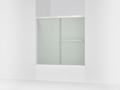 KOHLER K-707000-D3 Revel Sliding bath door, 55-1/2" H x 56-5/8 - 59-5/8" W, with 1/4" thick Frosted glass