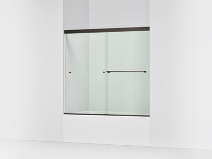 KOHLER K-707000-L Revel Sliding bath door, 55-1/2" H x 56-5/8 - 59-5/8" W, with 1/4" thick Crystal Clear glass