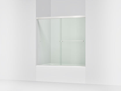 KOHLER K-707000-L Revel Sliding bath door, 55-1/2" H x 56-5/8 - 59-5/8" W, with 1/4" thick Crystal Clear glass