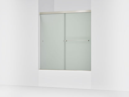 KOHLER K-707002-D3 Revel Sliding bath door, 62" H x 56-5/8 - 59-5/8" W, with 5/16" thick Frosted glass