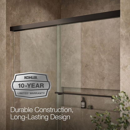 KOHLER K-707002-L Revel 62" H sliding bath door with 5/16"-thick glass