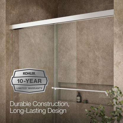 KOHLER K-707002-L Revel 62" H sliding bath door with 5/16"-thick glass