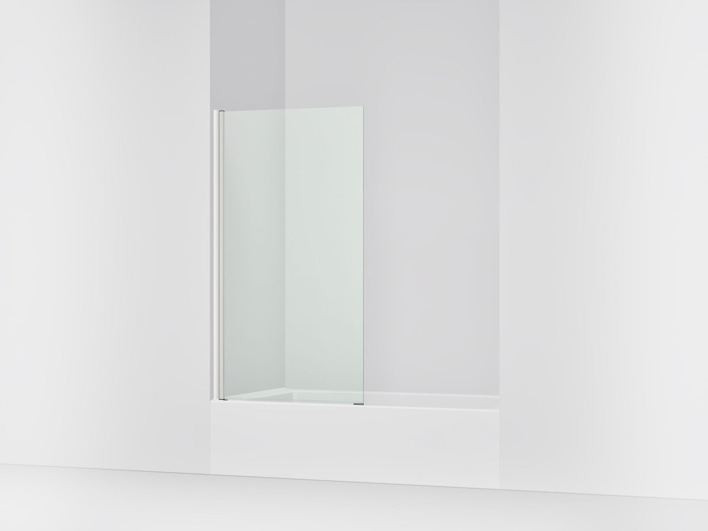 KOHLER K-707105-L Aerie Bath screen, 56-15/16" x 32" W with 1/4" thick Crystal Clear glass and square corner
