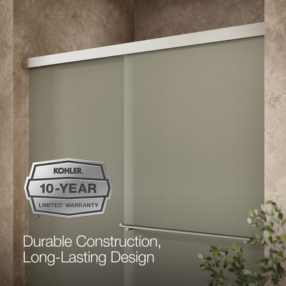 KOHLER K-707200-D3 Revel Sliding shower door, 70" H x 56-5/8 - 59-5/8" W, with 1/4" thick Frosted glass
