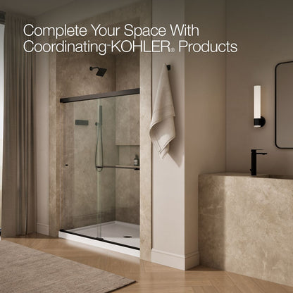 KOHLER K-707200-L Revel Sliding shower door, 70" H x 56-5/8 - 59-5/8" W, with 1/4" thick Crystal Clear glass