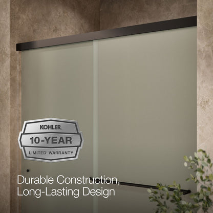 KOHLER K-707206-D3 Revel Sliding shower door, 76" H x 56-5/8 - 59-5/8" W, with 5/16" thick Frosted glass