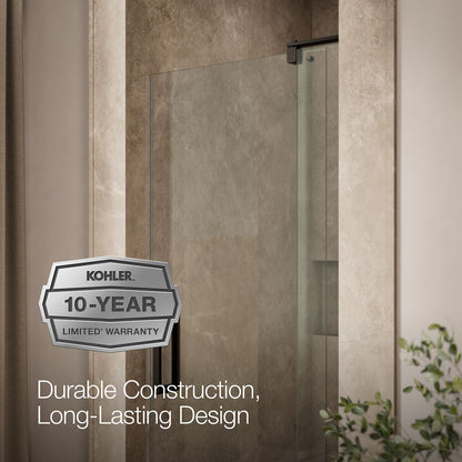 KOHLER K-707500-L Revel Pivot shower door, 70" H x 27-5/16 - 31-1/8" W, with 1/4" thick Crystal Clear glass