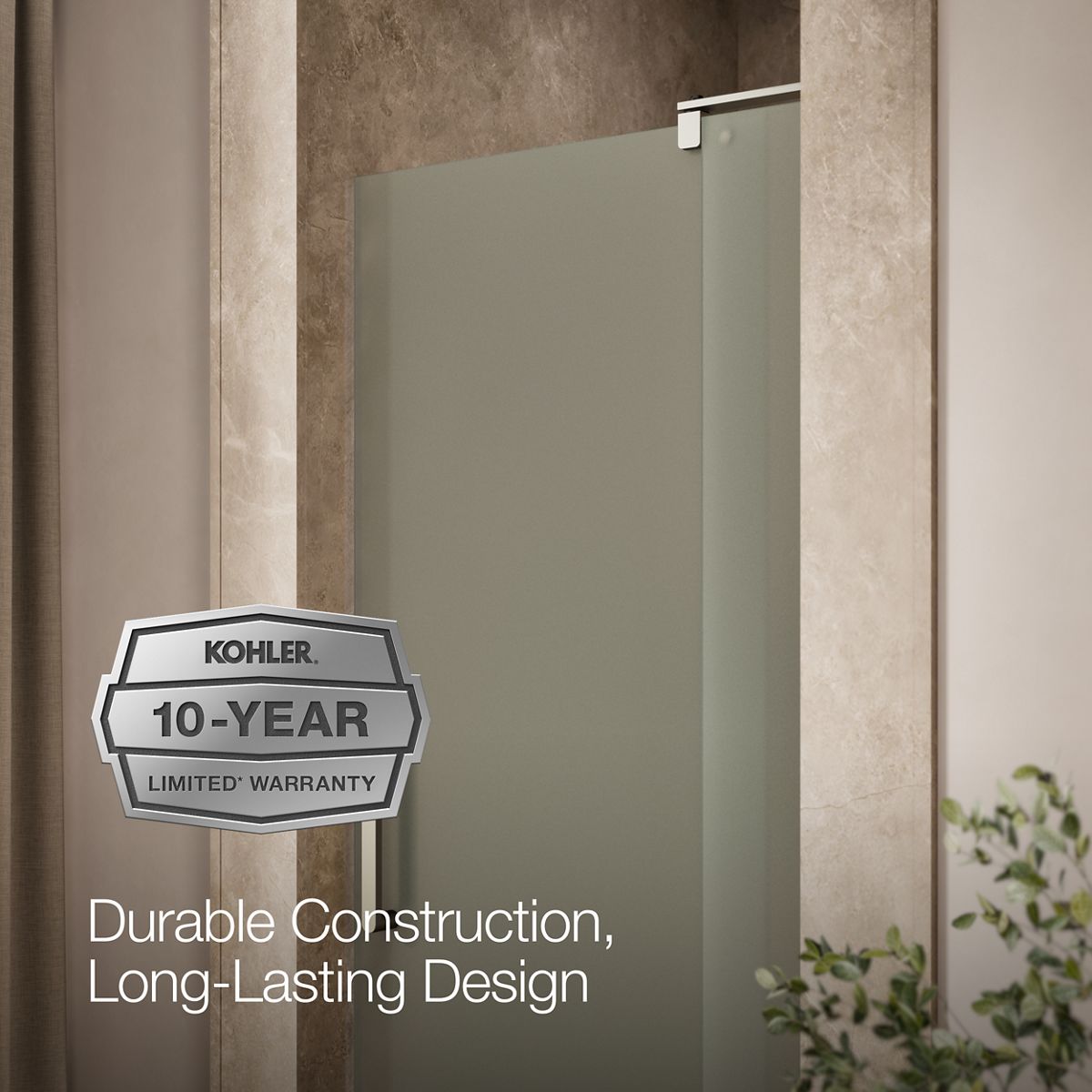 KOHLER K-707510-D3 Revel Pivot shower door, 70" H x 31-1/8 - 36" W, with 1/4" thick Frosted glass
