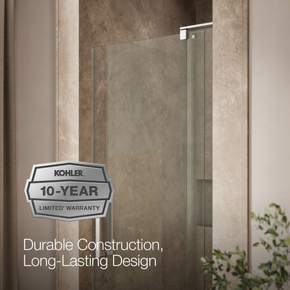 KOHLER K-707516-L Revel Pivot shower door, 74" H x 31-1/8 - 36" W, with 5/16" thick Crystal Clear glass