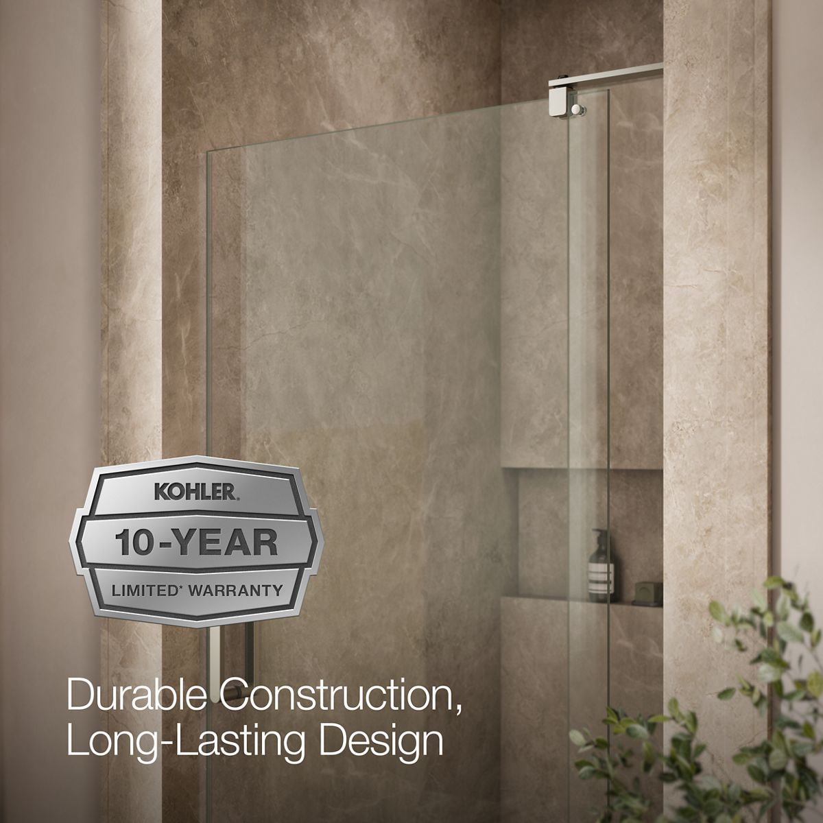 KOHLER K-707531-L Revel Pivot shower door, 70" H x 35-1/8 - 40" W, with 5/16" thick Crystal Clear glass