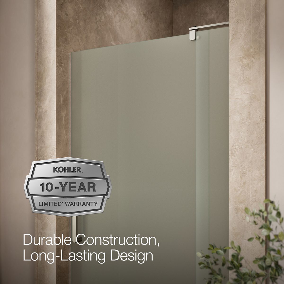 KOHLER K-707541-D3 Revel Pivot shower door, 70" H x 39-1/8 - 44" W, with 5/16" thick Frosted glass