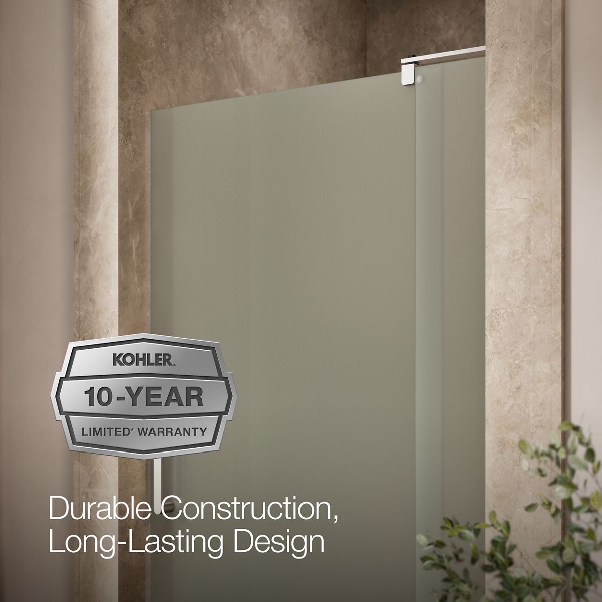 KOHLER K-707541-D3 Revel Pivot shower door, 70" H x 39-1/8 - 44" W, with 5/16" thick Frosted glass