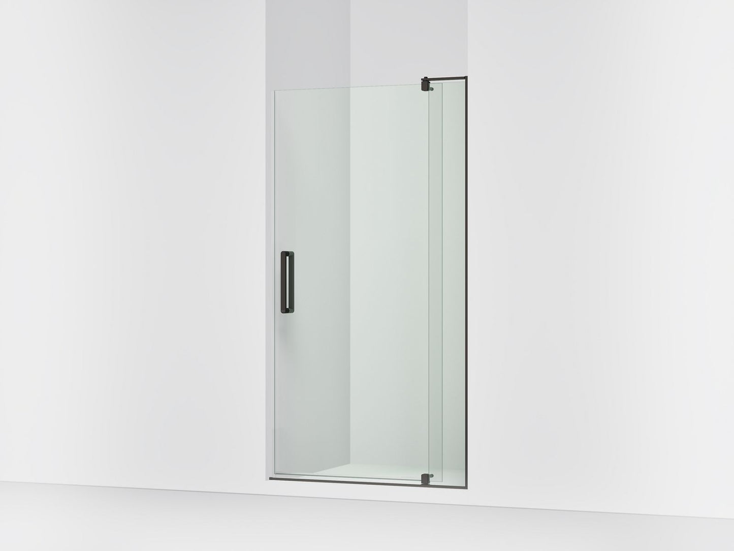 KOHLER K-707546-L Revel Pivot shower door, 74" H x 39-1/8 - 44" W, with 5/16" thick Crystal Clear glass