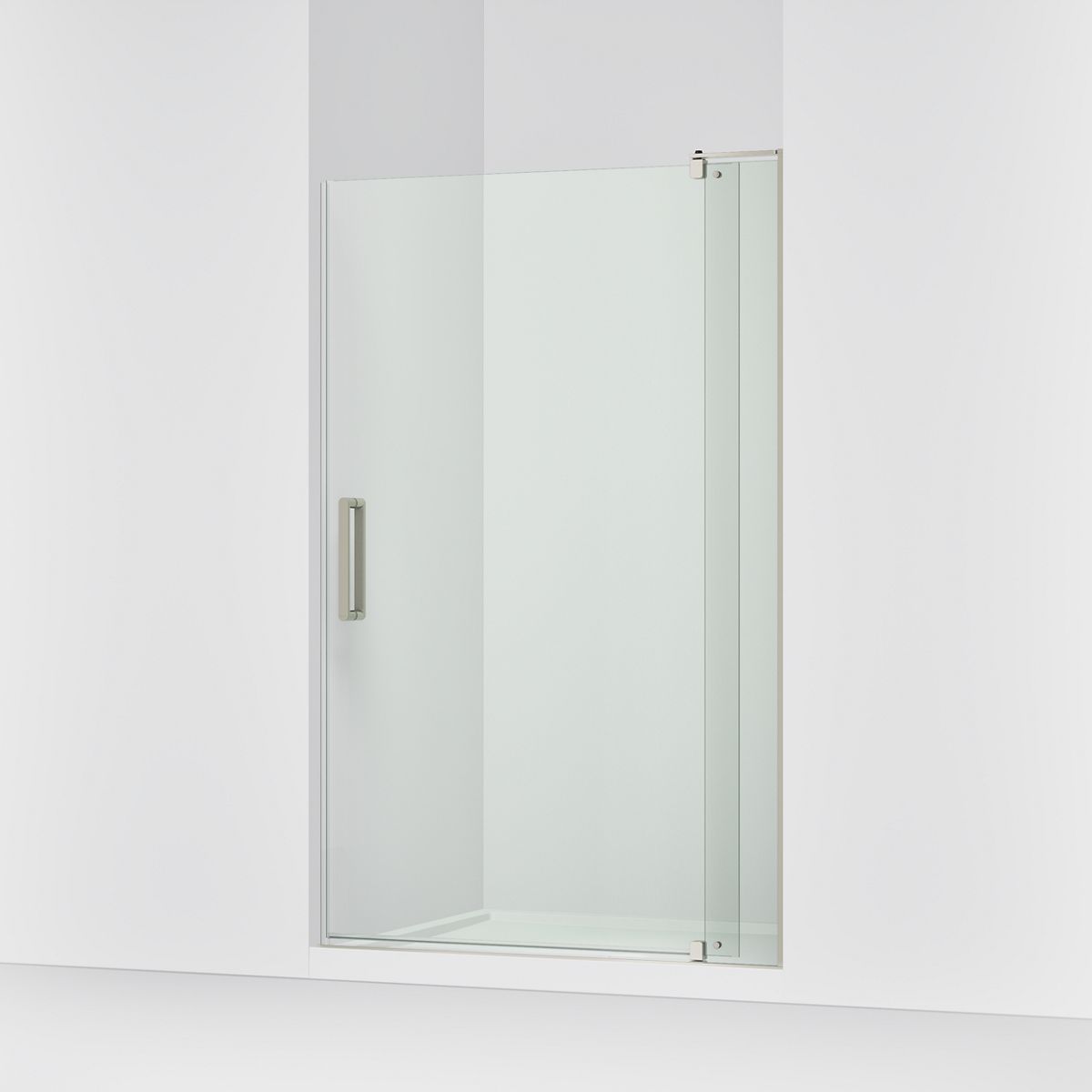 KOHLER K-707556-L Revel Pivot shower door, 74" H x 43-1/8 - 48" W, with 5/16" thick Crystal Clear glass