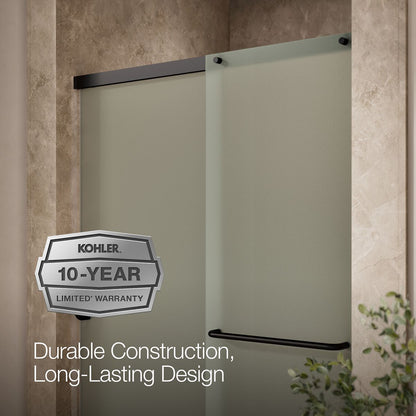KOHLER K-707606-6D3 Elate Sliding shower door, 70-1/2" H x 44-1/4 - 47-5/8" W, with 1/4" thick Frosted glass