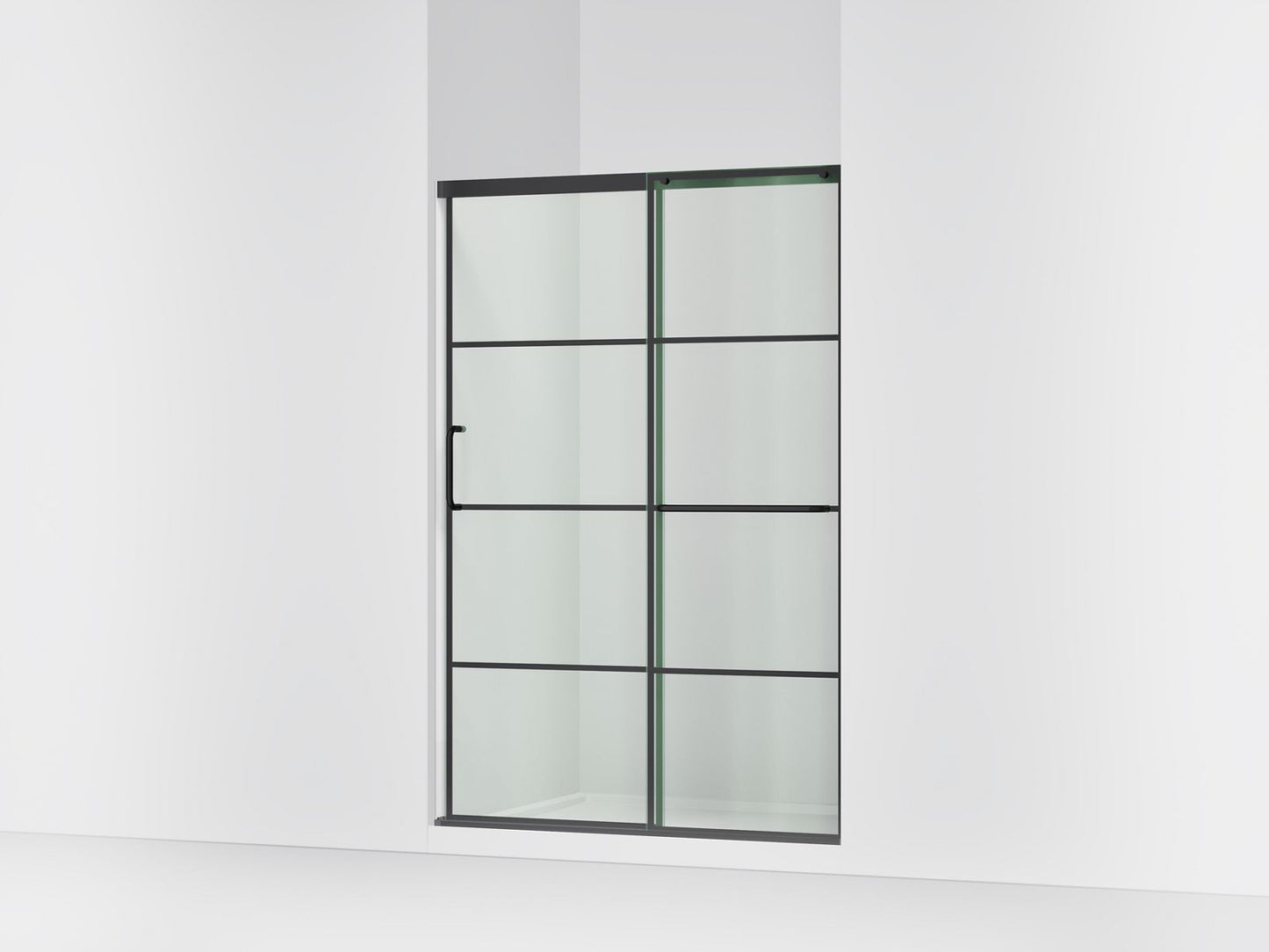 KOHLER K-707606-6G79 Elate Sliding shower door, 70-1/2" H x 44-1/4 - 47-5/8" W, with 1/4" thick Crystal Clear glass with rectangular grille pattern