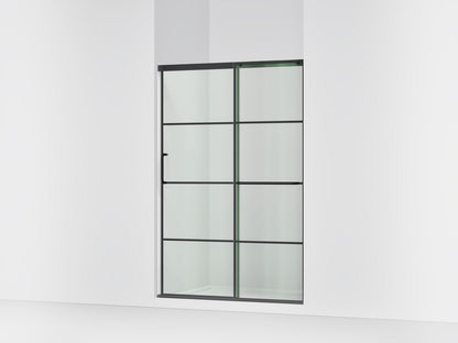 KOHLER K-707606-6G79 Elate Sliding shower door, 70-1/2" H x 44-1/4 - 47-5/8" W, with 1/4" thick Crystal Clear glass with rectangular grille pattern