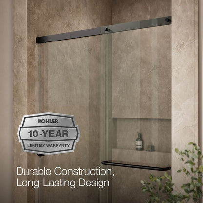 KOHLER K-707606-6L Elate Sliding shower door, 70-1/2" H x 44-1/4 - 47-5/8" W, with 1/4" thick Crystal Clear glass