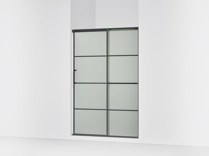 KOHLER K-707607-6G80 Elate Sliding shower door, 70-1/2" H x 50-1/4 - 53-5/8" W, with 1/4" thick Frosted glass with rectangular grille pattern
