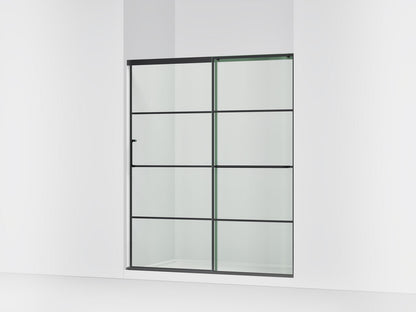 KOHLER K-707608-6G79 Elate Sliding shower door, 70-1/2" H x 56-1/4 - 59-5/8" W, with 1/4" thick Crystal Clear glass with rectangular grille pattern