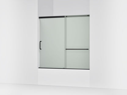 KOHLER K-707609-6D3 Elate Sliding bath door, 56-3/4" H x 56-1/4 - 59-5/8" W, with 1/4" thick Frosted glass