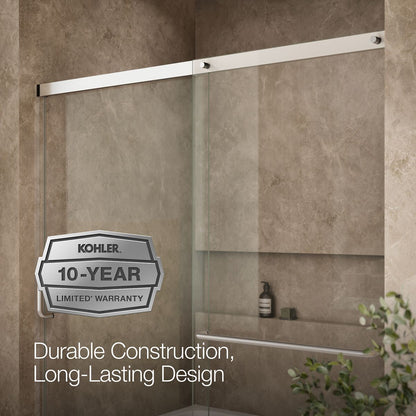 KOHLER K-707609-6L Elate 56-3/4" H sliding bath door with 1/4"-thick glass