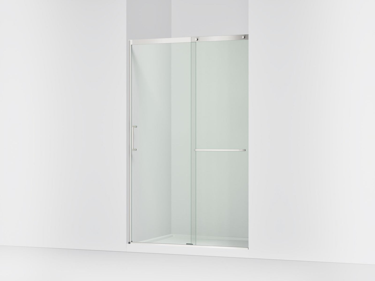 KOHLER K-707613-8L Elate Sliding shower door, 75-1/2" H x 44-1/4 - 47-5/8" W, with heavy 5/16" thick Crystal Clear glass