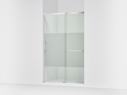 KOHLER K-707614-8G81 Elate Sliding shower door, 75-1/2" H x 50-1/4 - 53-5/8" W, with heavy 5/16" thick Crystal Clear glass with privacy band