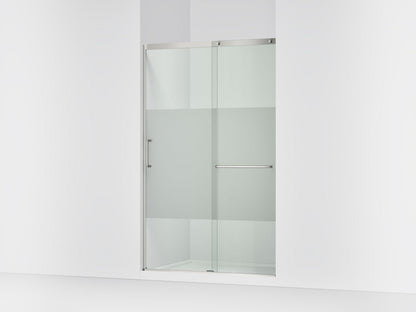 KOHLER K-707614-8G81 Elate Sliding shower door, 75-1/2" H x 50-1/4 - 53-5/8" W, with heavy 5/16" thick Crystal Clear glass with privacy band