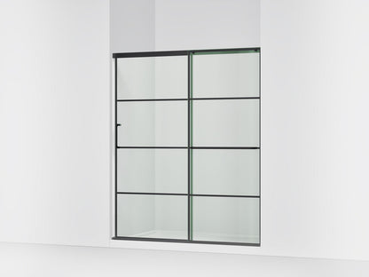KOHLER K-707615-8G79 Elate Sliding shower door, 75-1/2" H x 56-1/4 - 59-5/8" W, with heavy 5/16" thick Crystal Clear glass with rectangular grille pattern