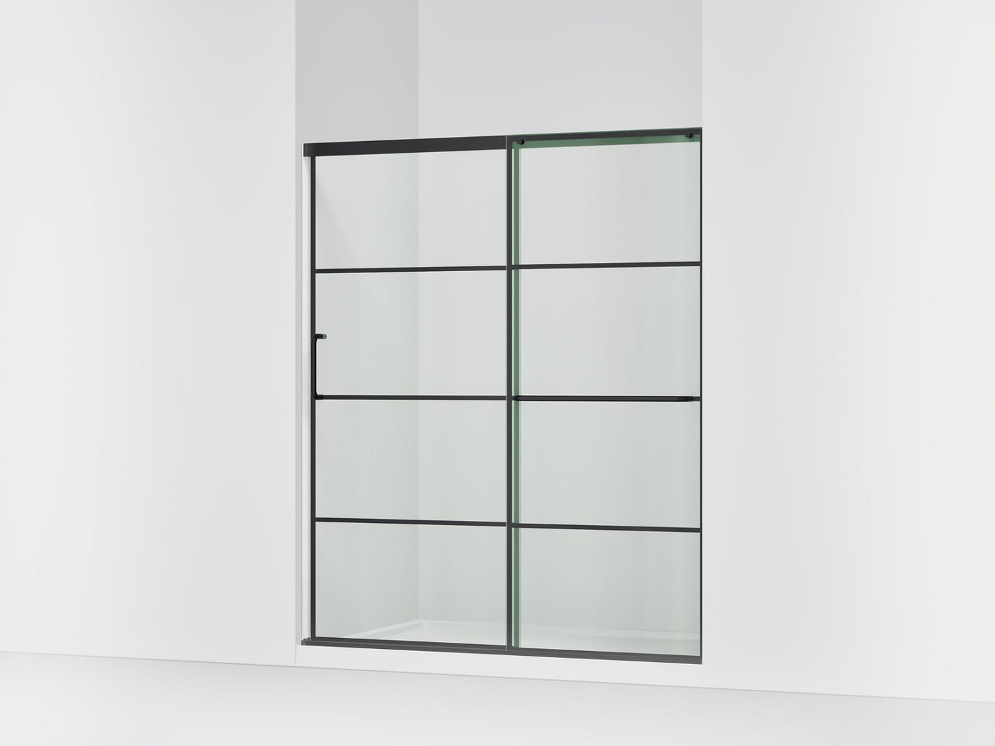 KOHLER K-707615-8G79 Elate Sliding shower door, 75-1/2" H x 56-1/4 - 59-5/8" W, with heavy 5/16" thick Crystal Clear glass with rectangular grille pattern
