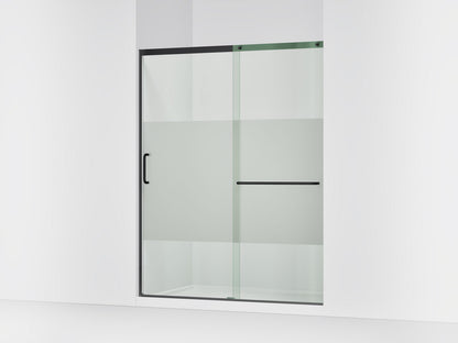 KOHLER K-707615-8G81 Elate Sliding shower door, 75-1/2" H x 56-1/4 - 59-5/8" W, with heavy 5/16" thick Crystal Clear glass with privacy band