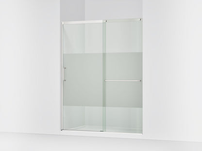 KOHLER K-707616-8G81 Elate Sliding shower door, 75-1/2" H x 62-1/4 - 65-5/8" W with heavy 5/16" thick Crystal Clear glass with privacy band