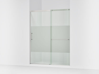 KOHLER K-707616-8G81 Elate Sliding shower door, 75-1/2" H x 62-1/4 - 65-5/8" W with heavy 5/16" thick Crystal Clear glass with privacy band