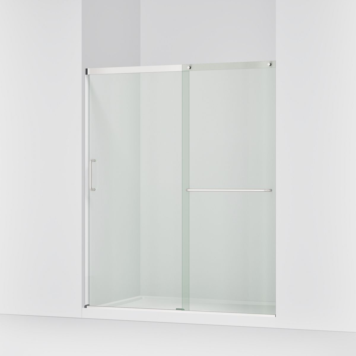 KOHLER K-707616-8L Elate Sliding shower door, 75-1/2" H x 62-1/4 - 65-5/8" W, with heavy 5/16" thick Crystal Clear glass
