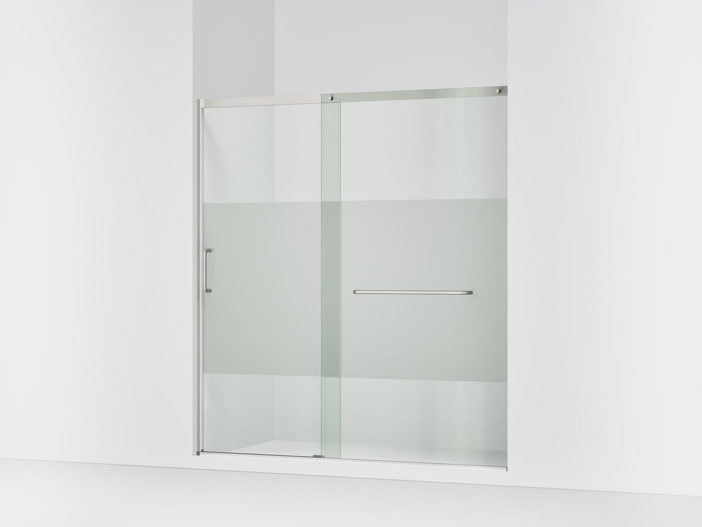 KOHLER K-707617-8G81 Elate Sliding shower door, 75-1/2" H x 68-1/4 - 71-5/8" W, with heavy 5/16" thick Crystal Clear glass with privacy band