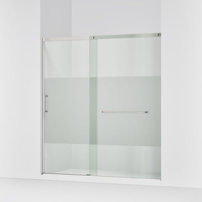 KOHLER K-707617-8G81 Elate Sliding shower door, 75-1/2" H x 68-1/4 - 71-5/8" W, with heavy 5/16" thick Crystal Clear glass with privacy band