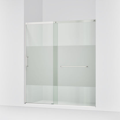 KOHLER K-707617-8G81 Elate Sliding shower door, 75-1/2" H x 68-1/4 - 71-5/8" W, with heavy 5/16" thick Crystal Clear glass with privacy band
