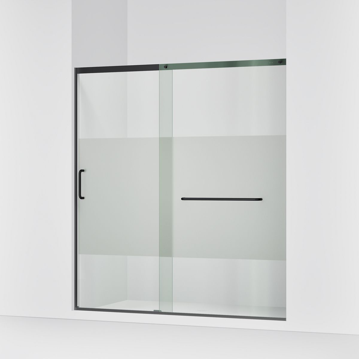 KOHLER K-707617-8G81 Elate Sliding shower door, 75-1/2" H x 68-1/4 - 71-5/8" W, with heavy 5/16" thick Crystal Clear glass with privacy band