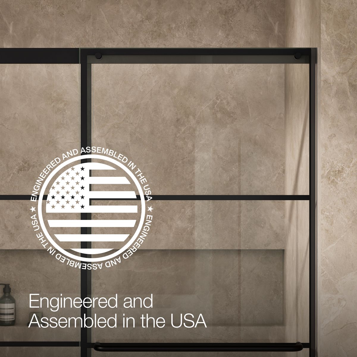 KOHLER K-707618-8G79 Elate Sliding bath door, 56-3/4" H x 56-1/4 - 59-5/8" W with heavy 5/16" thick Crystal Clear glass with rectangular grille pattern