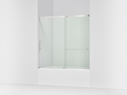 KOHLER K-707618-8L Elate Sliding bath door, 56-3/4" H x 56-1/4 - 59-5/8" W with heavy 5/16" thick Crystal Clear glass,...