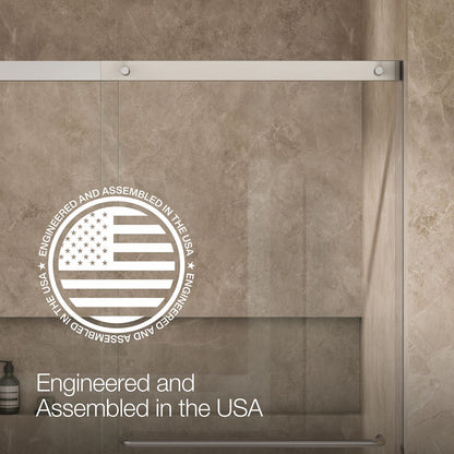 KOHLER K-707618-8L Elate Sliding bath door, 56-3/4" H x 56-1/4 - 59-5/8" W with heavy 5/16" thick Crystal Clear glass,...