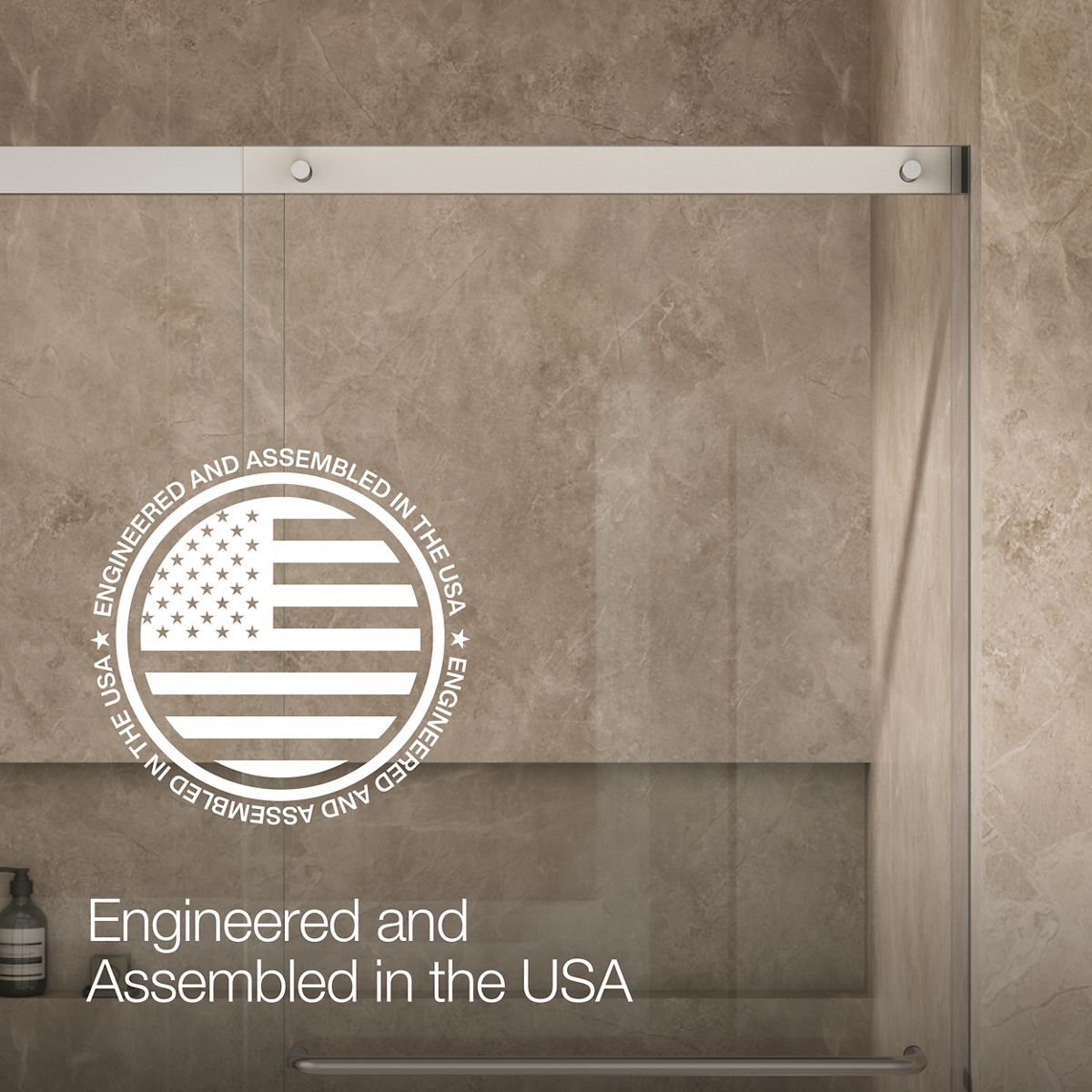 KOHLER K-707618-8L Elate Sliding bath door, 56-3/4" H x 56-1/4 - 59-5/8" W with heavy 5/16" thick Crystal Clear glass