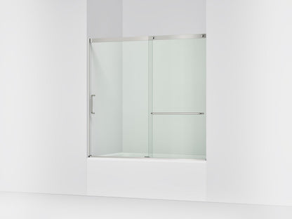 KOHLER K-707618-8L Elate Sliding bath door, 56-3/4" H x 56-1/4 - 59-5/8" W with heavy 5/16" thick Crystal Clear glass,...